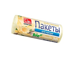 Мешки для мусора 30 л, ароматизированные, Ваниль, бежевые, в рулоне 20 шт., ПНД, 9 мкм, 560х530 мм, GRIFON Aroma, 101-020 V в Сургуте