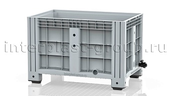Контейнер iBox сплошной на ножках с краном серый в Сургуте