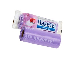Мешки для мусора 35 л, ароматизированные, сиреневые, в рулоне 20 шт., ПНД, 12 мкм, 560х530 мм, GRIFON Полевые Цветы, 100-034 в Сургуте