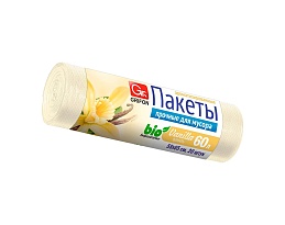 Мешки для мусора 60 л, ароматизированные, Ваниль, бежевые, в рулоне 20 шт., ПНД, 9 мкм, 650х550 мм, GRIFON Aroma, 101-023 V в Сургуте