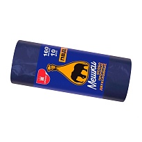 Мешки для мусора 160 л, синие, рулон 10 шт., ПВД, 35 мкм, 1100х900 мм, Уфа Пак, МВ1755 (МВ 160-10ср) в Сургуте