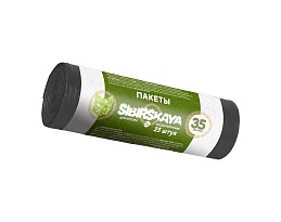 Мешки для мусора 30 л, черные, в рулоне 25 шт., ПНД, 7 мкм, 580х480 мм, SIBIRSKAYA, 101-003 S в Сургуте