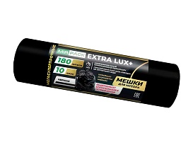 Мешки для мусора 180 л, черные, в рулоне 10 шт., ПВД, 60 мкм, 1100х930 мм, EXTRA LUX+, 1801098 в Сургуте