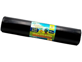 Мешки для мусора 200 л, ароматизированные, черные, в рулоне 10 шт., ПВД, 100 мкм, 1200х800 мм, Добрыня, Dob20010black в Сургуте