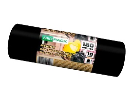 Мешки для мусора 180 л, ароматизированные, черные, в рулоне 10 шт., ПВД, 70 мкм, 1100х930 мм, СТРОЙКА, S18010110 в Сургуте