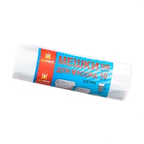 Мешки для мусора 120 л, белые, рулон 10 шт., ПНД, 12 мкм, 1100х690 мм, Эконом, МЭ2622 (МНЭ 120-10б) в Сургуте