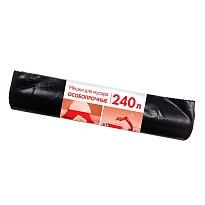 Мешки для мусора 240 л, черные, в рулоне 10 шт., ПВД 100 мкм, 1350х900 мм, Концепция Быта, 603887 в Сургуте