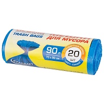 Мешки для мусора 90 л, синие, в рулоне 20 шт., ПНД, 14 мкм, 900х700 мм, LAIMA ULTRA, 607693 в Сургуте