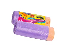 Мешки для мусора 35 л, ароматизированные, Лаванда, сиреневые, в рулоне 10 шт., ПНД, 12 мкм, 560х530 мм, GRIFON Aroma, 101-080 La в Сургуте