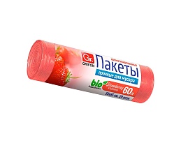 Мешки для мусора 60 л, ароматизированные, Клубника, красные, в рулоне 20 шт., ПНД, 9 мкм, 650х550 мм, GRIFON Aroma, 101-023 K в Сургуте