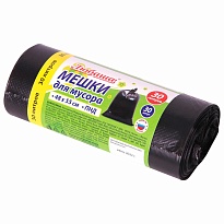 Мешки для мусора 30 л, черные, в рулоне 30 шт., ПНД, 7 мкм, 550х480 мм, Любаша, 608089 в Сургуте