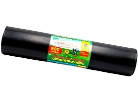 Мешки для мусора 280 л, ароматизированные, черные, в рулоне 10 шт., ПВД 110 мкм, 1400х930 мм, Добрыня, Dob28010black в Сургуте