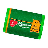 Мешки для мусора 30 л, зеленые, в рулоне 90 шт., ПНД, 6 мкм, 560х480 мм, Comfort, М4268 в Сургуте