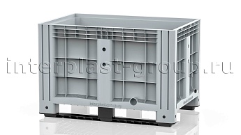 Контейнер iBox сплошной на полозьях с пробкой 1 дюйм серый в Сургуте