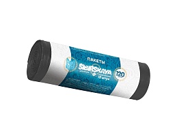 Мешки для мусора 120 л, черные, в рулоне 10 шт., ПНД, 14 мкм, 1100х700 мм, SIBIRSKAYA, 101-008 S в Сургуте