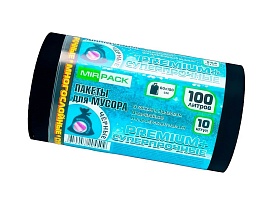 Мешки для мусора 100 л, черные, в рулоне 10 шт., ПВД, 70 мкм, 1000х600 мм, PREMIUM+, 1001076 в Сургуте