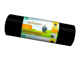 Мешки для мусора 180 л, ароматизированные, черные, в рулоне 10 шт., ПВД, 100 мкм, 1100х930 мм, Добрыня, Dob18010black в Сургуте