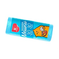 Мешки для мусора 30 л, синие, в рулоне 30 шт., ПНД, 5 мкм, 560х480 мм, Эконом, МЭ3841 (ПМ-30-30) в Сургуте